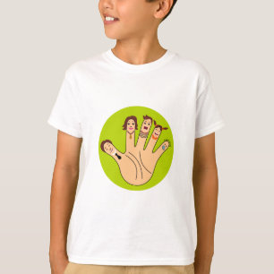 Camiseta Dibujo de familia de dedos