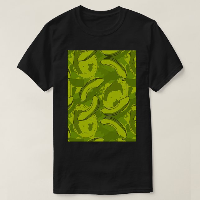 Camiseta Dibujo de follaje de aguacate de moda (Diseño del anverso)