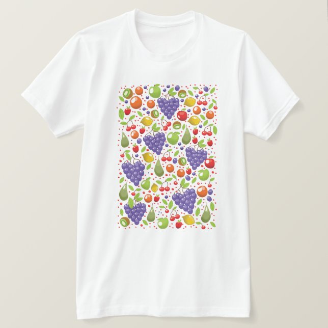 Camiseta Dibujo de frutas lindas (Anverso del diseño)