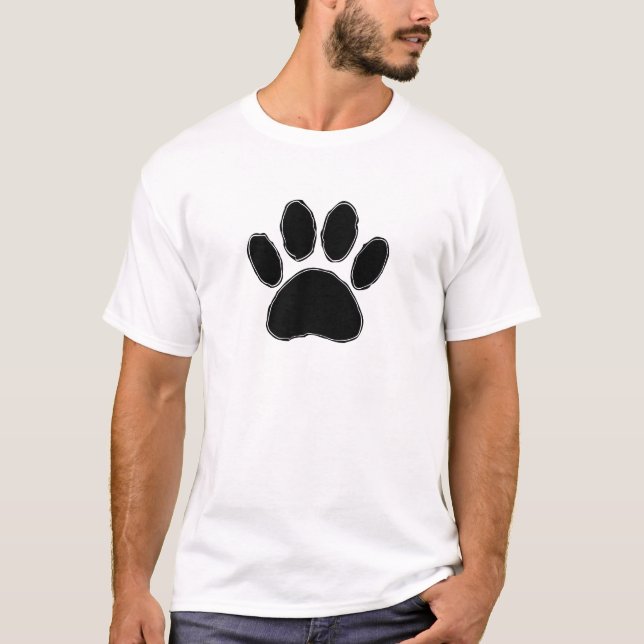 Camiseta Dibujo de garras de perro en negro (Anverso)