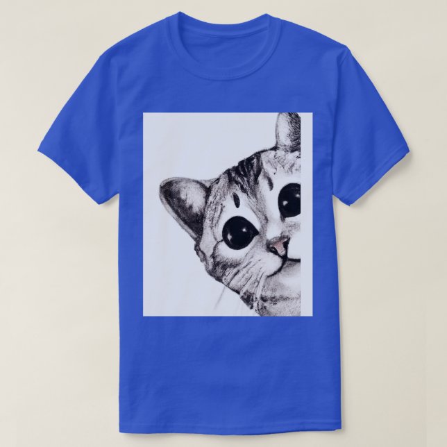 Camiseta Dibujo de gato de corte 1 (Diseño del anverso)