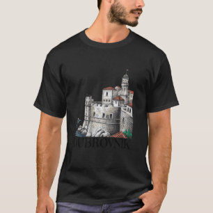 Camiseta Dibujo de gato de Dubrovnik Croacia Dubrovnik