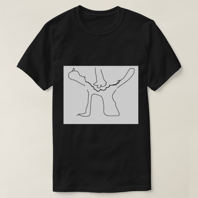 Camiseta Dibujo de gato xQc largo (Diseño del anverso)