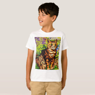 Camiseta Dibujo de gato y gatitos lindos por Louis Wain