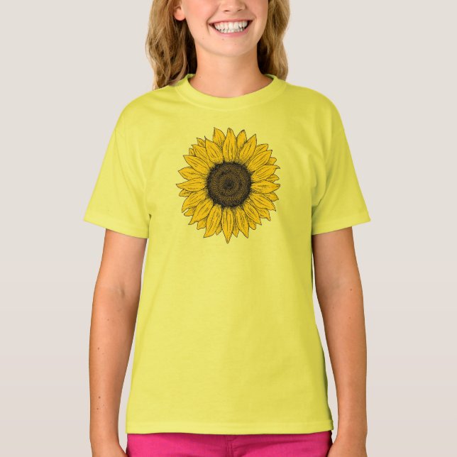 Camiseta Dibujo de girasol (Anverso)