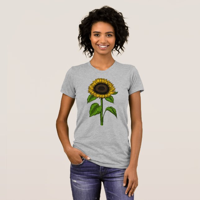 Camiseta Dibujo de girasol tShirt (Anverso completo)
