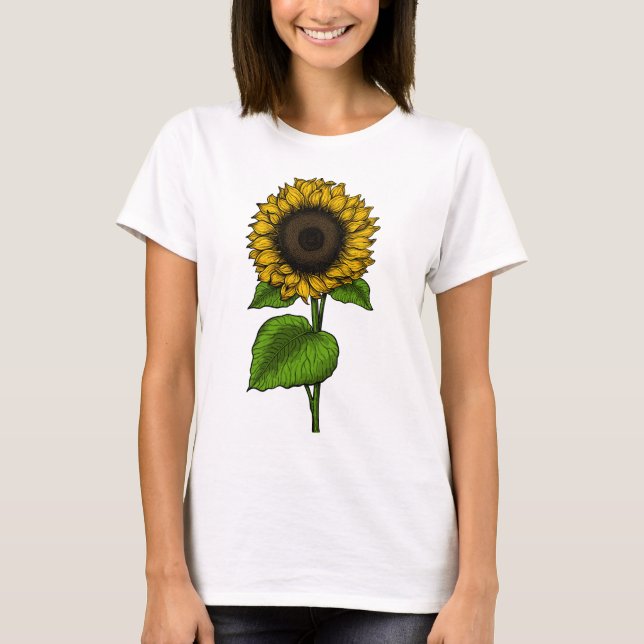 Camiseta Dibujo de girasol tShirt (Anverso)