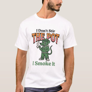 Camiseta Dibujo de grabado vintage de cita de maceta de rat