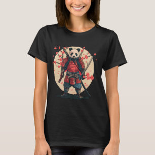 Camiseta Dibujo de guerrero japonés Samurai Panda Sakura Tr