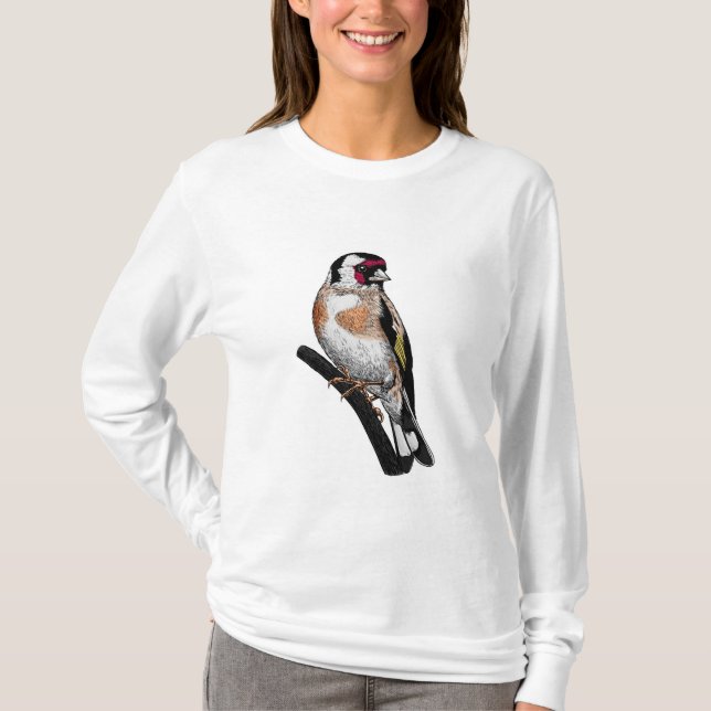 Camiseta Dibujo de jilguero (Anverso)