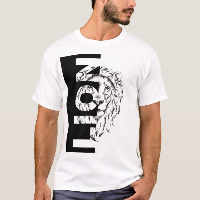 Camiseta Dibujo de la cabeza de un león (Anverso)