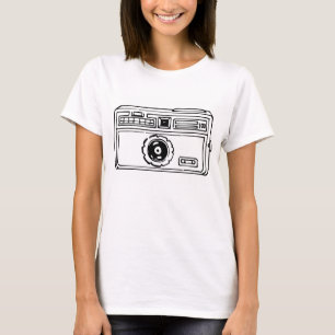 Camiseta Dibujo de la cámara compacta del vintage 60s 35m