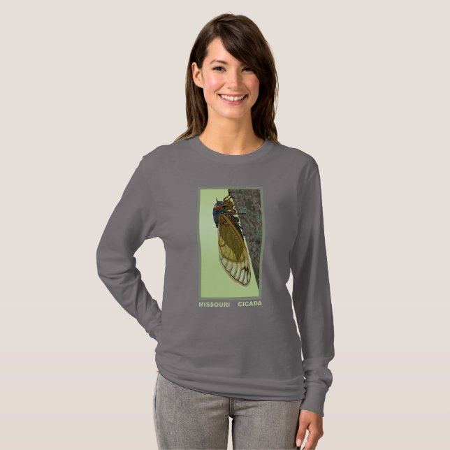 Camiseta Dibujo de la cigarra de Missouri (Anverso completo)