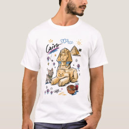 Camiseta Dibujo de la Esfinge de El Cairo Egipto