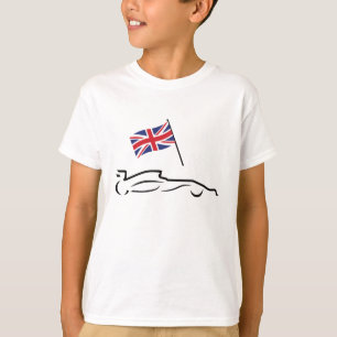 Camiseta Dibujo de la línea de coches de carreras con bande