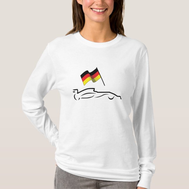 Camiseta Dibujo de la línea de coches de carreras con bande (Anverso)