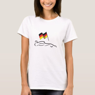 Camiseta Dibujo de la línea de coches de carreras con bande