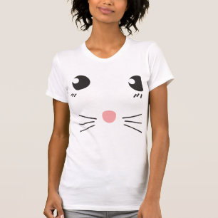 Camiseta Dibujo de la línea de la cara del gato
