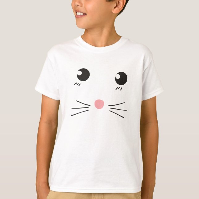 Camiseta Dibujo de la línea de la cara del gato (Anverso)