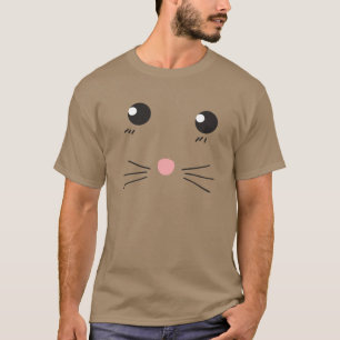 Camiseta Dibujo de la línea de la cara del gato