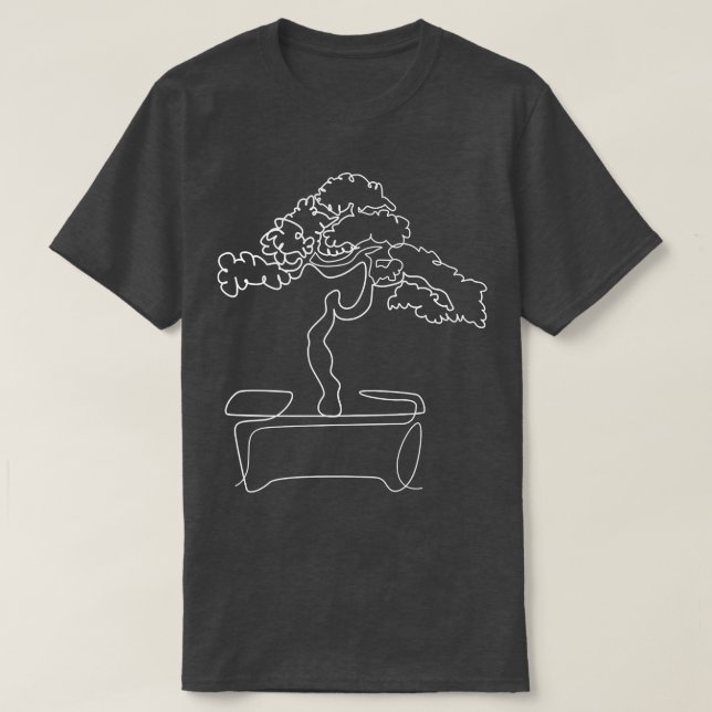 Camiseta Dibujo de la línea Zen de árbol dibujado a mano po (Diseño del anverso)