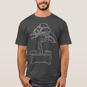 Camiseta Dibujo de la línea Zen de árbol dibujado a mano po
