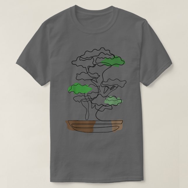 Camiseta Dibujo de la línea Zen de árbol dibujado a mano po (Diseño del anverso)