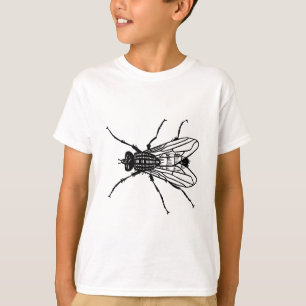 Camiseta Dibujo de la mosca - el insecto, parásito, vuela