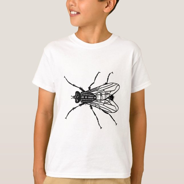 Camiseta Dibujo de la mosca - el insecto, parásito, vuela (Anverso)