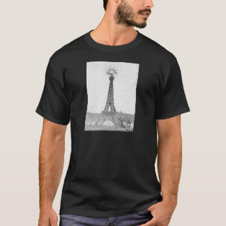 Camiseta Dibujo de la torre Eiffel de París, Tejas