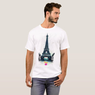 Camiseta Dibujo de la Torre Eiffel, Impresión de Dibujo de