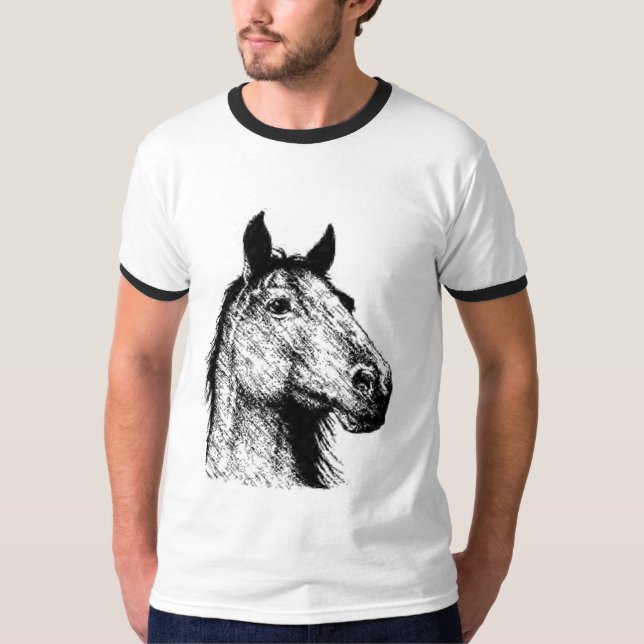 Camiseta Dibujo de lápiz de Horsehead (Anverso)