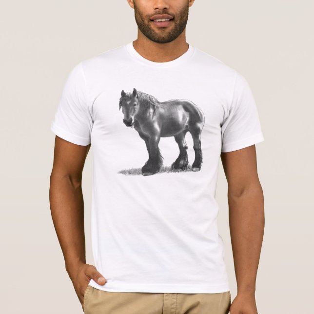 Camiseta Dibujo de lápiz del caballo de proyecto (Anverso)