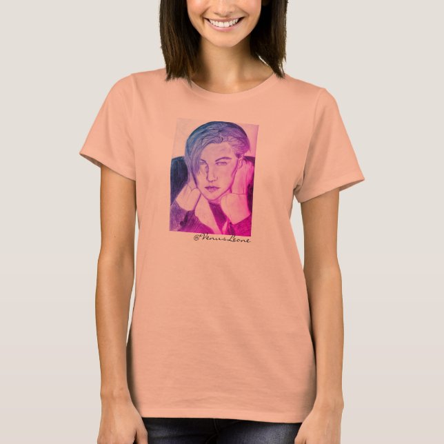Camiseta Dibujo de Leonardo Di Caprio por Venus Leone Shirt (Anverso)
