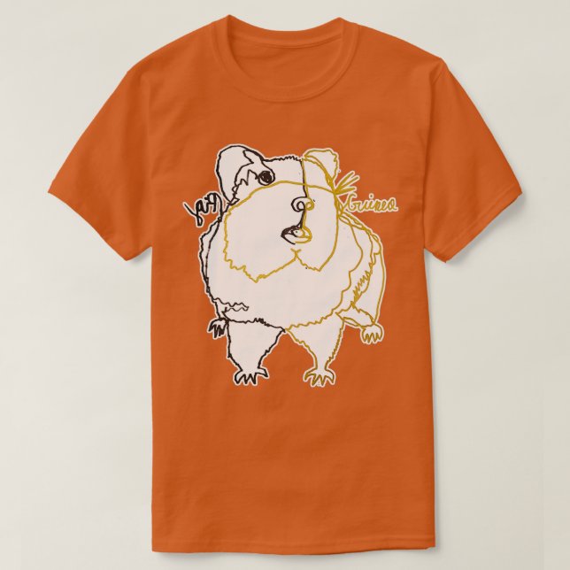 Camiseta Dibujo de línea ambidexterina de cerdo guineano (Diseño del anverso)