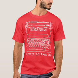 Camiseta Dibujo de línea blanca Olivetti Lettera DL