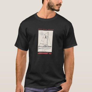 Camiseta Dibujo de línea de barco de vela West Wight Potter