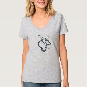 Camiseta Dibujo de línea de elefante lindo minimalista Anim