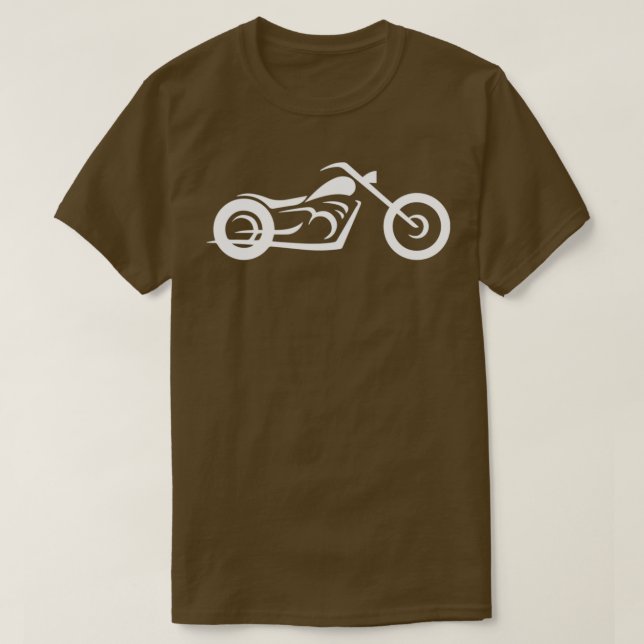 Camiseta Dibujo de línea de motocicleta negro (Diseño del anverso)