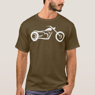 Camiseta Dibujo de línea de motocicleta negro