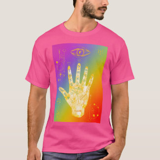 Camiseta Dibujo de líneas de mano de la palma