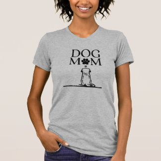 Camiseta Dibujo de mamá de perro sentada con su leal perro