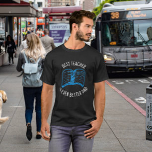 Camiseta Dibujo de mano de libro Mejor maestro papá negro