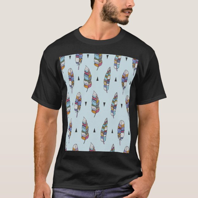 Camiseta Dibujo de mano de pluma estilo boho (Anverso)