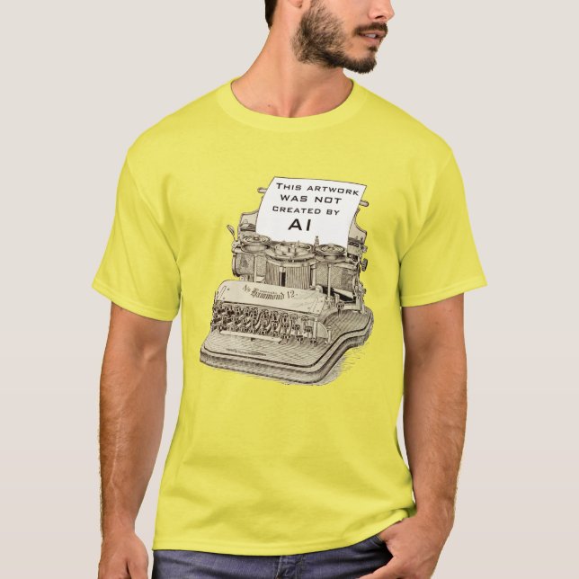 Camiseta Dibujo de máquina de escribir antigua (Anverso)