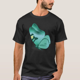 Camiseta Dibujo de mariposa multicolor suave