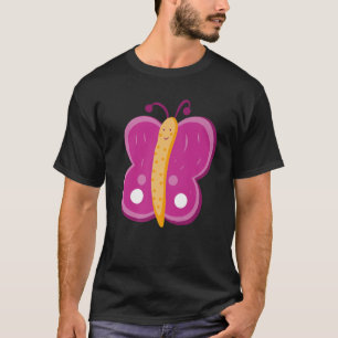 Camiseta Dibujo de mariposa multicolor suave