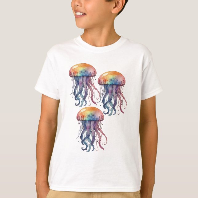 Camiseta Dibujo de medusas de agua (Anverso)