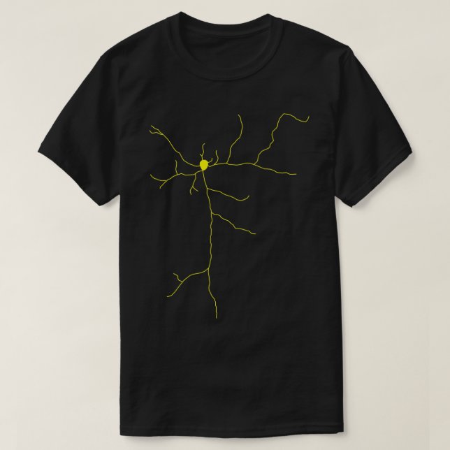 Camiseta Dibujo de neuronas amarillas (Diseño del anverso)