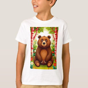 Camiseta Dibujo de oso pardo lindo